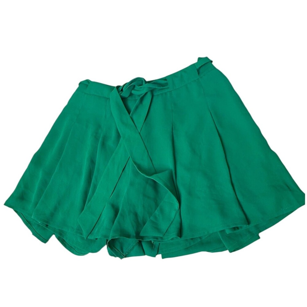 Sunday Best Aritzia Westley Mini Pleated Skort High Rise Green Sash Belt Lined 2